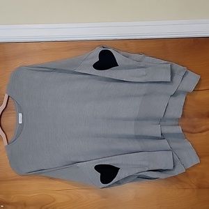 EUC MerSea Amour Sweater top with elbow hearts, One Size
